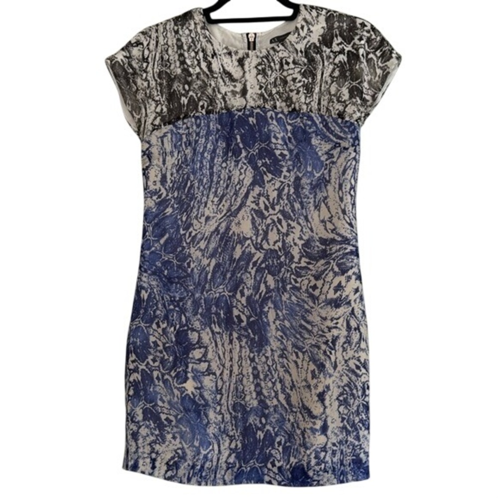Armani Exchange Snake Print Sheath Dress Sleeveless Cocktail  Petite 0